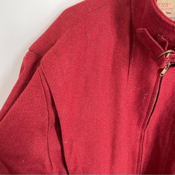 Vintage The Fox Collection wool blend bomber red mens size XL - Picture 5 of 10